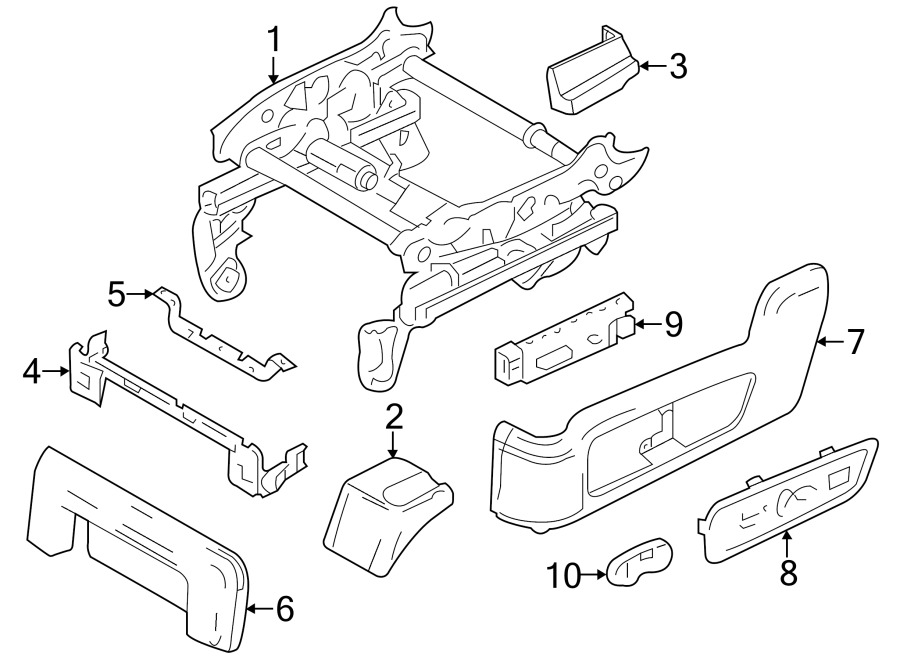 Diagram SEATS & TRACKS. TRACKS & COMPONENTS. for your 2014 Ford F-150 5.0L V8 FLEX A/T 4WD STX Extended Cab Pickup Fleetside 