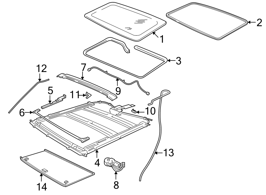 Diagram SUNROOF. for your 2013 Lincoln Navigator   