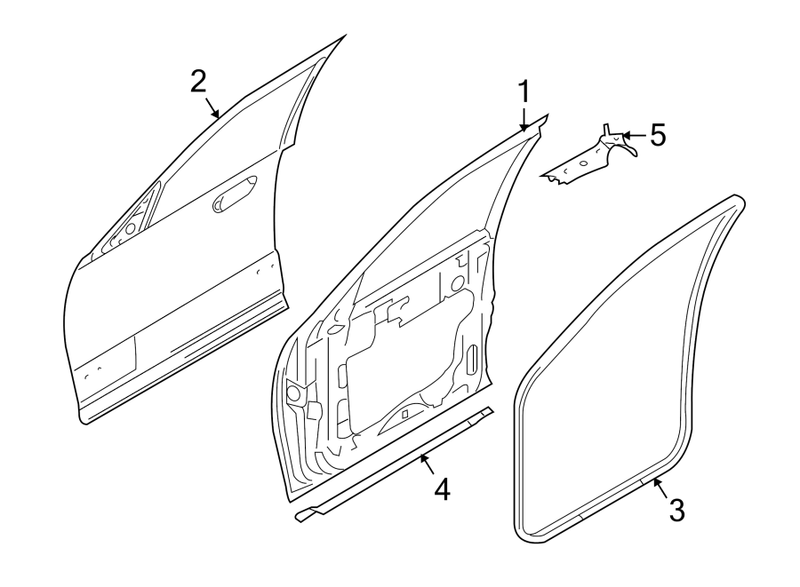 Diagram FRONT DOOR. DOOR & COMPONENTS. for your Ford F-150  