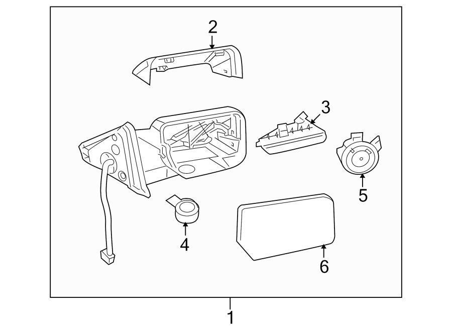 Diagram FRONT DOOR. OUTSIDE MIRRORS. for your Ford Transit Connect  