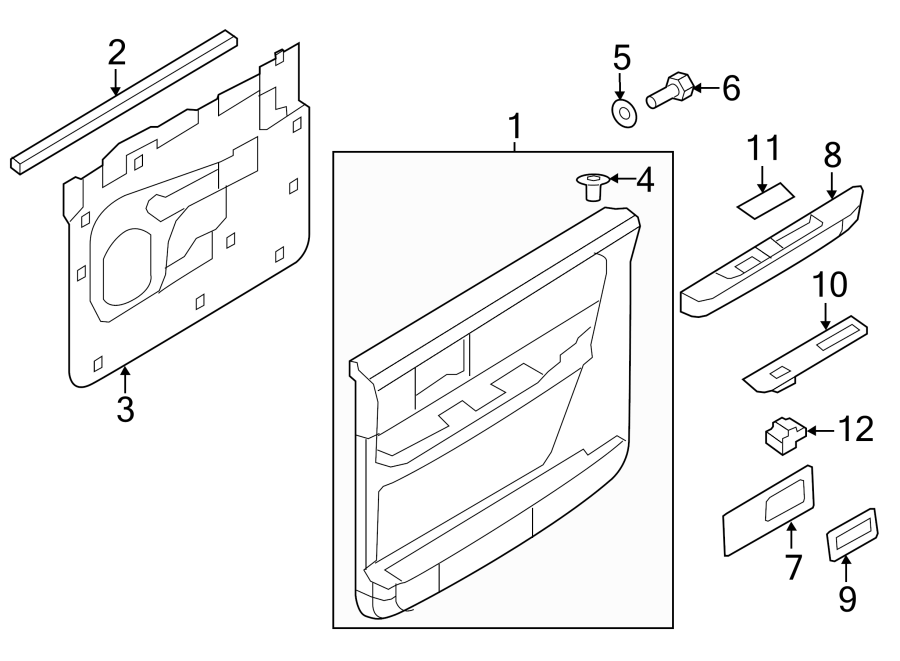 Diagram REAR DOOR. INTERIOR TRIM. for your 1986 Ford Bronco   