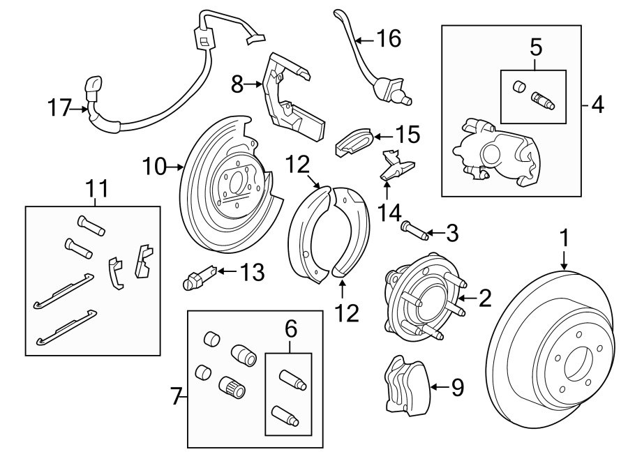 Diagram REAR SUSPENSION. BRAKE COMPONENTS. for your 2014 Ford F-150  SVT Raptor Extended Cab Pickup Fleetside 