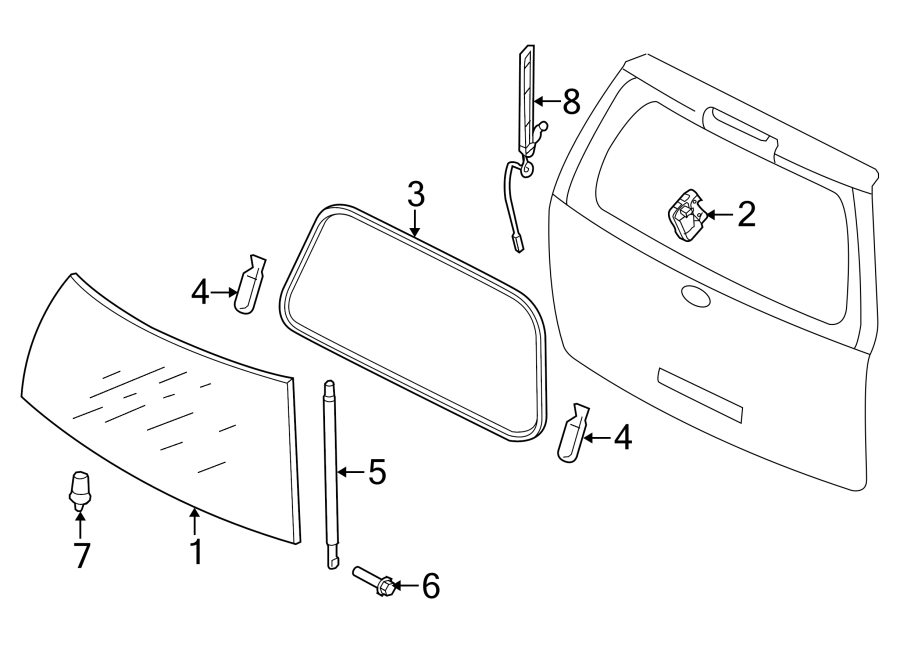 Diagram LIFT GATE. GLASS. for your 2002 Ford Expedition   