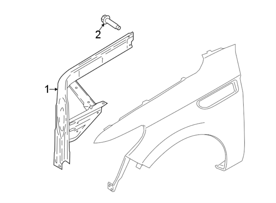 Diagram FENDER. STRUCTURAL COMPONENTS & RAILS. for your 2011 Lincoln MKZ   