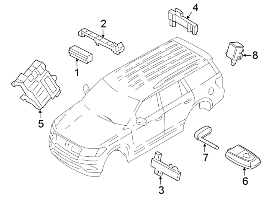 Diagram KEYLESS ENTRY COMPONENTS. for your 1985 Ford Bronco   