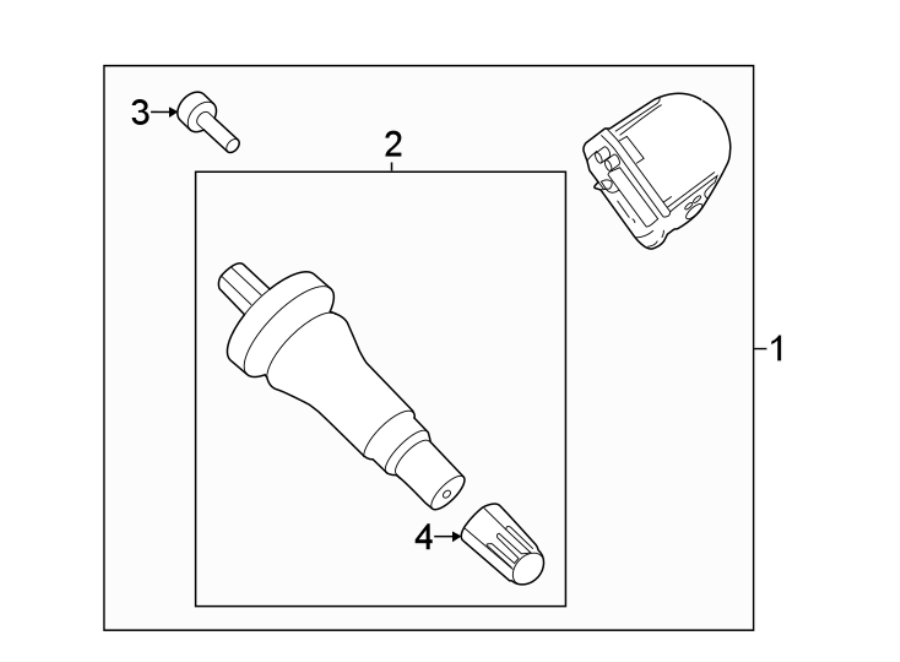 Diagram TIRE PRESSURE MONITOR COMPONENTS. for your 2022 Ford Transit Connect   