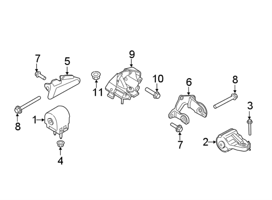 Diagram ENGINE & TRANS MOUNTING. for your 2014 Ford F-150 5.0L V8 FLEX A/T RWD XLT Crew Cab Pickup Fleetside 