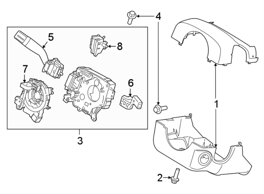 Diagram STEERING COLUMN. SHROUD. SWITCHES & LEVERS. for your 2017 Ford F-150 3.5L Duratec V6 FLEX A/T RWD XLT Crew Cab Pickup Fleetside 