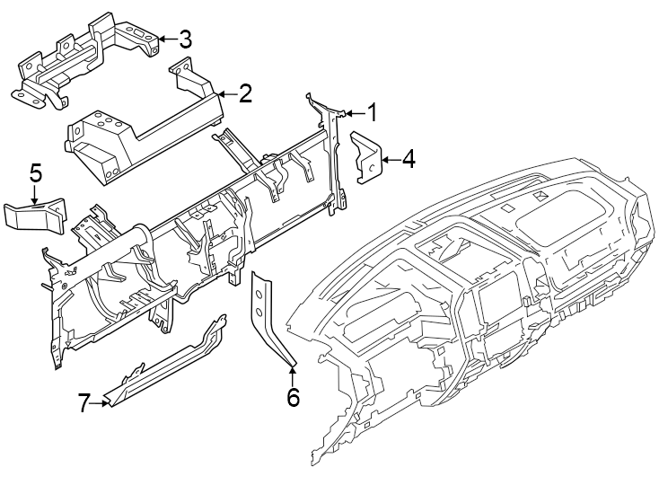 Diagram Instrument panel components. for your 2009 Ford F-250 Super Duty 5.4L Triton V8 M/T 4WD XL Extended Cab Pickup 