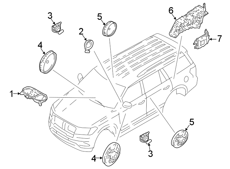 Diagram INSTRUMENT PANEL. SOUND SYSTEM. for your 2019 Ford Transit-350   