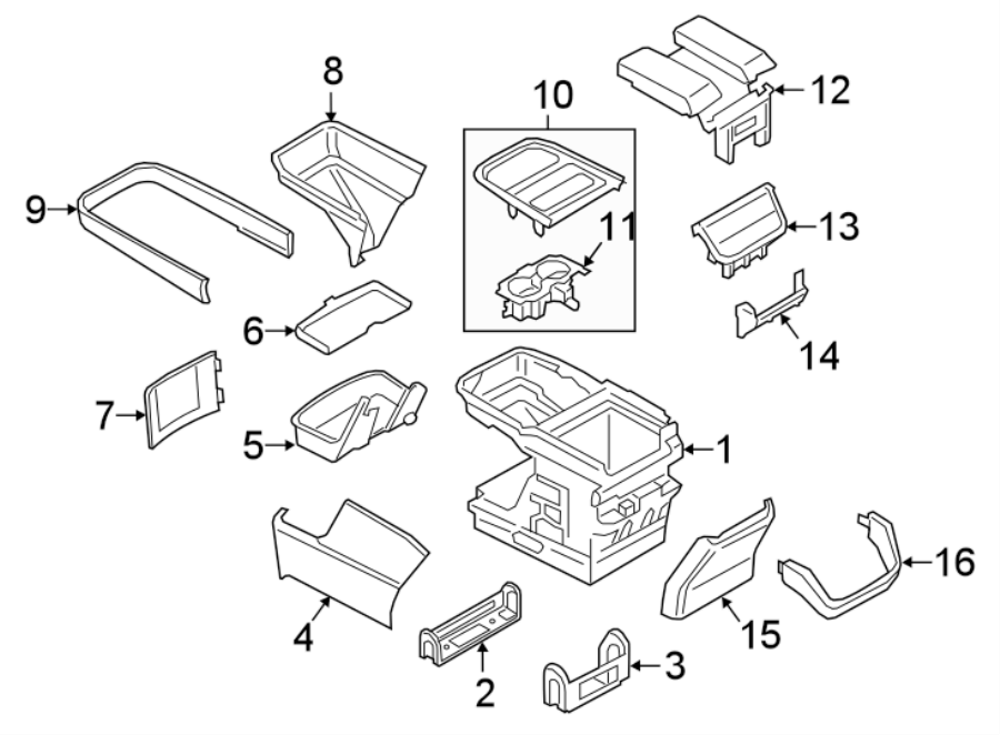 Diagram REAR CONSOLE. for your 2005 Lincoln Navigator   