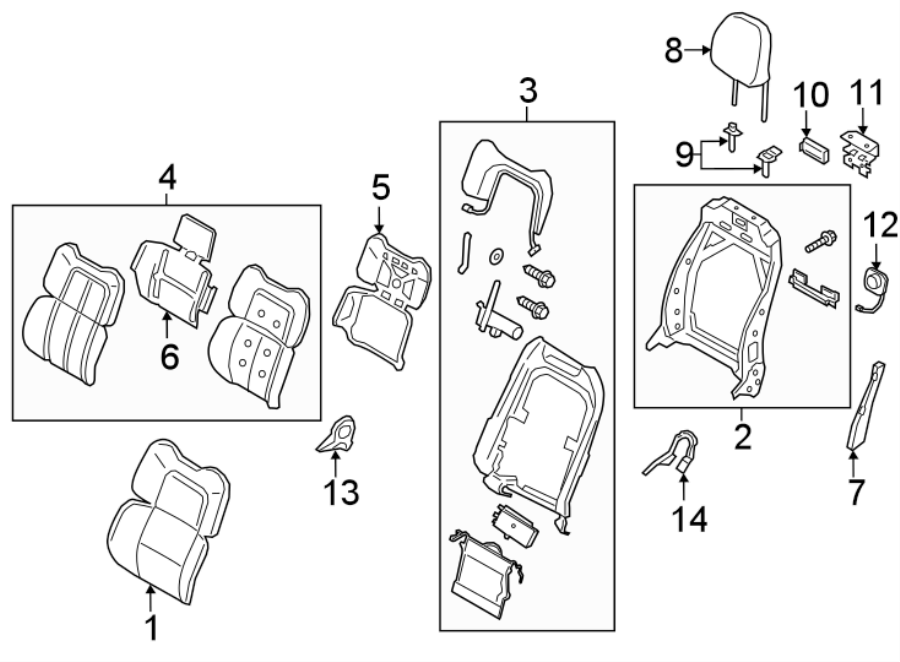 2019 Lincoln Navigator Seat Back Panel. SEAT BACK, 30 way seat ...