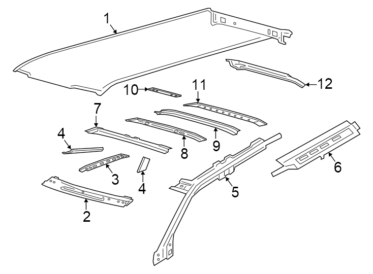 Diagram ROOF & COMPONENTS. for your 2005 Ford Escape   