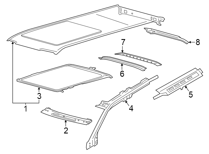Diagram ROOF & COMPONENTS. for your 2005 Ford Escape   