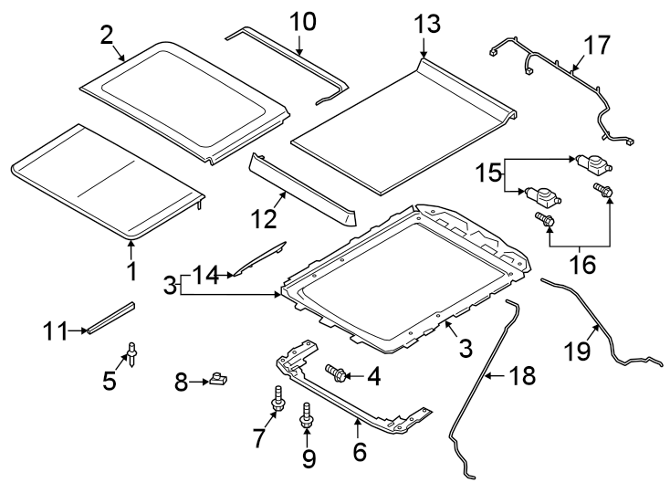 Diagram SUNROOF. for your Lincoln MKZ  