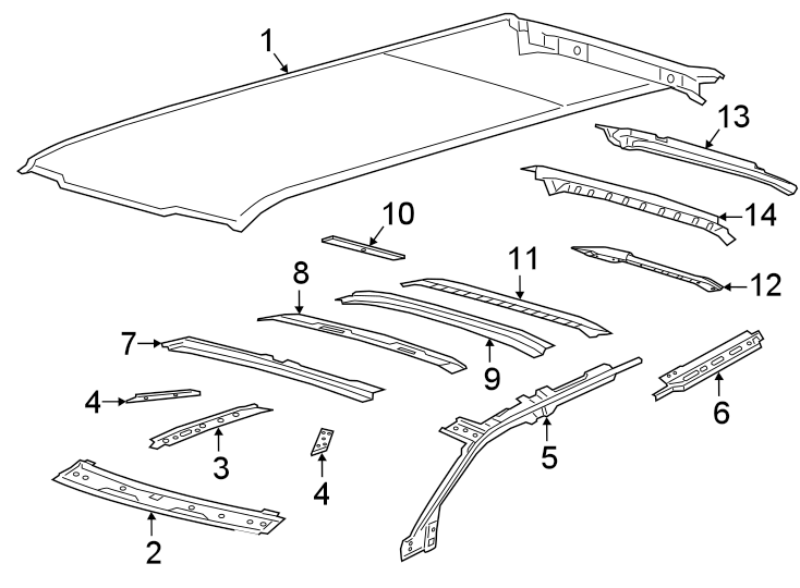 Diagram ROOF & COMPONENTS. for your 2005 Ford Escape   