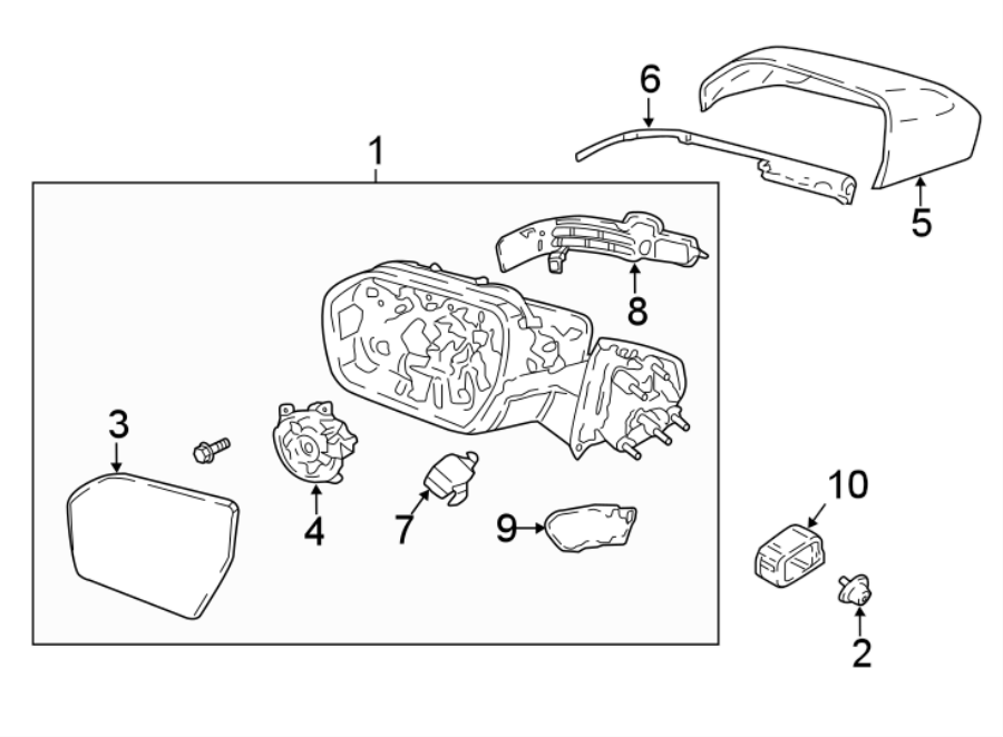 Diagram FRONT DOOR. OUTSIDE MIRRORS. for your 1984 Ford F-150   