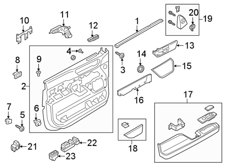 Diagram FRONT DOOR. INTERIOR TRIM. for your Lincoln Navigator  