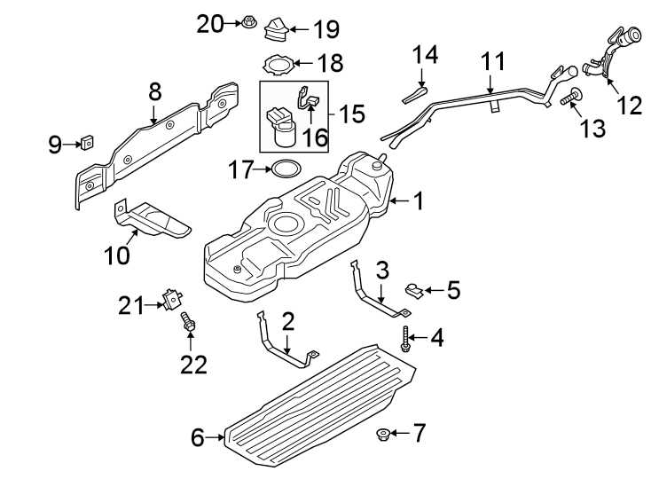 Diagram FUEL SYSTEM COMPONENTS. for your 2010 Ford Mustang Base Convertible  