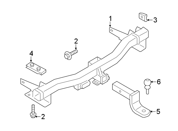 Diagram REAR BUMPER. TRAILER HITCH COMPONENTS. for your 2019 Lincoln MKZ Hybrid Sedan  