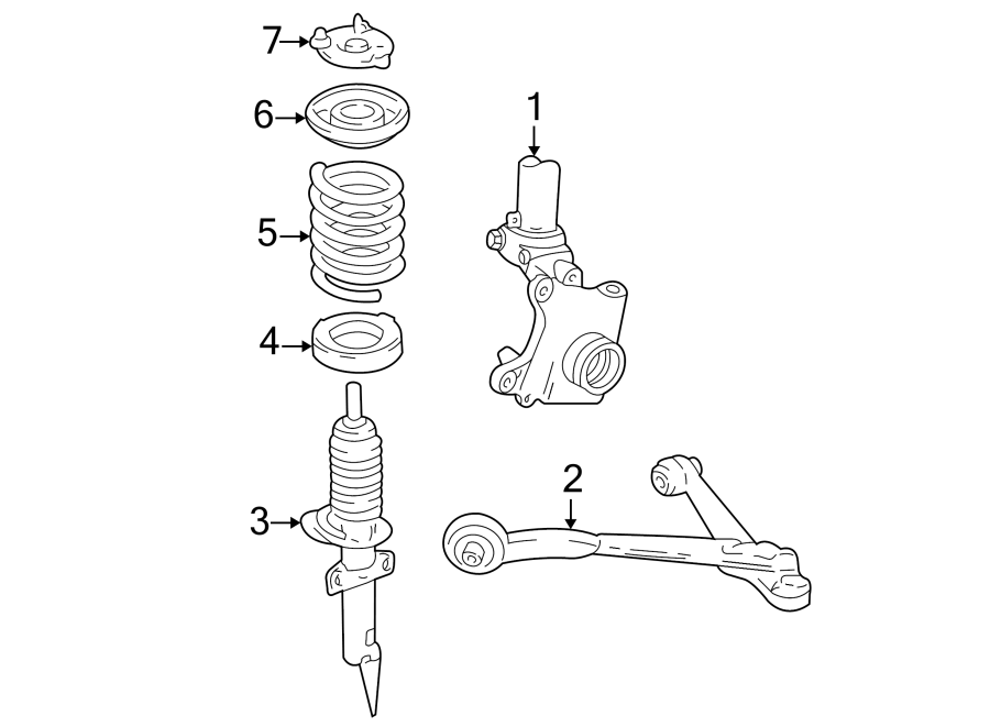 Diagram FRONT SUSPENSION. SUSPENSION COMPONENTS. for your 2020 Ford F-150 3.0L Power-Stroke V6 DIESEL A/T 4WD Platinum Crew Cab Pickup Fleetside 