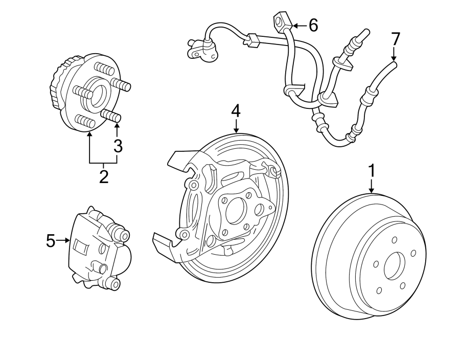 Diagram REAR SUSPENSION. BRAKE COMPONENTS. for your 2023 Ford Mustang  GT Premium Coupe 