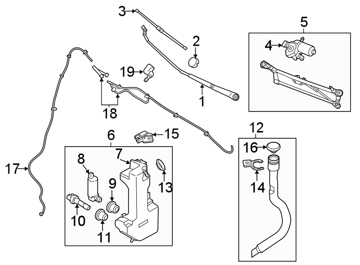 Diagram Windshield. Wiper & washer components. for your 2001 Ford Explorer Sport Trac   