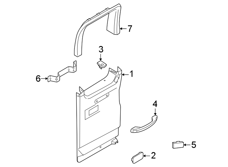 Diagram Side loading door. Interior trim. for your 2012 Ford F-150  FX2 Extended Cab Pickup Fleetside 