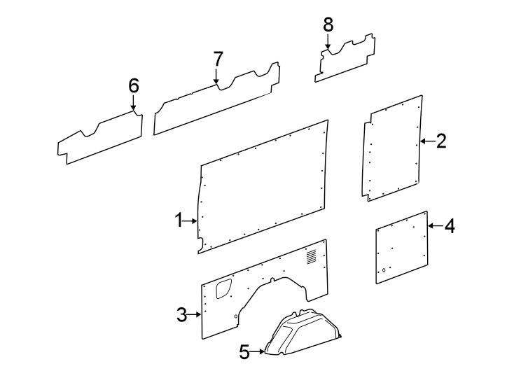 Diagram Side panel. Interior trim. for your Ford