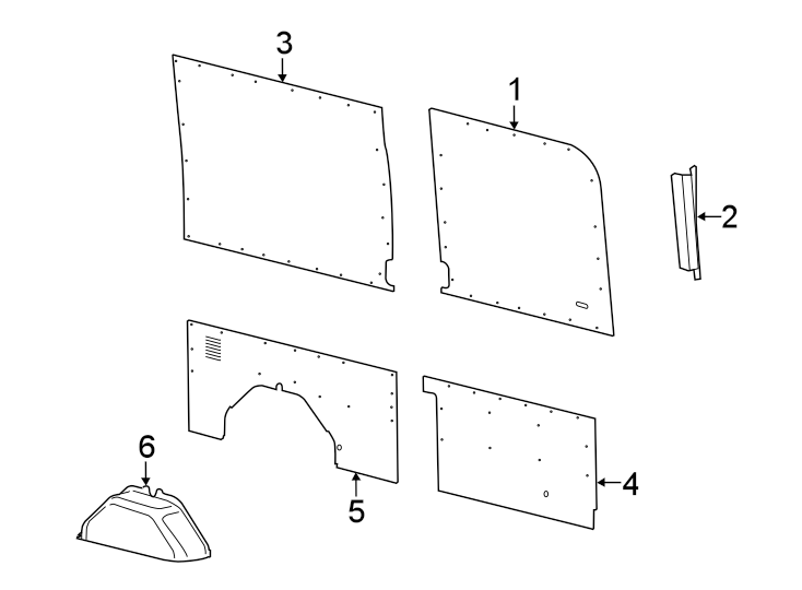 Diagram Side panel. Interior trim. for your 2021 Ford F-150  Limited Crew Cab Pickup Fleetside 