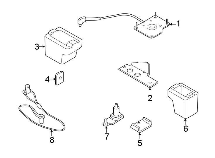 Diagram Rear body & floor. Spare tire carrier. for your 2024 Ford F-350 Super Duty  King Ranch Crew Cab Pickup Fleetside 