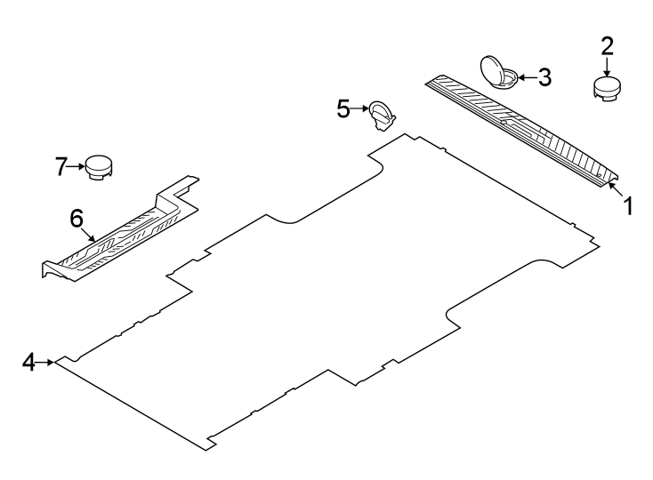 Diagram Rear body & floor. Interior trim. for your Ford Maverick  