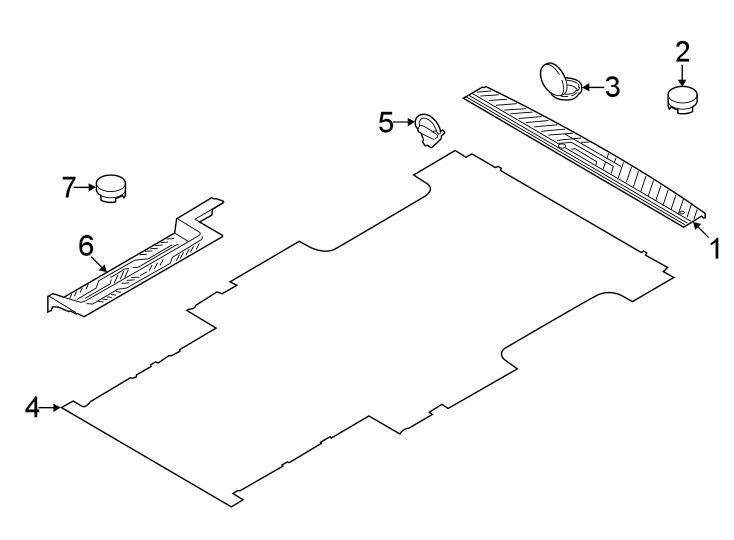 Diagram Rear body & floor. Interior trim. for your Ford Maverick  