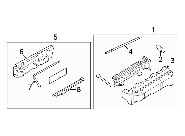Diagram Rear body & floor. Jack & components. for your 2019 Ford F-150  XL Standard Cab Pickup Fleetside 
