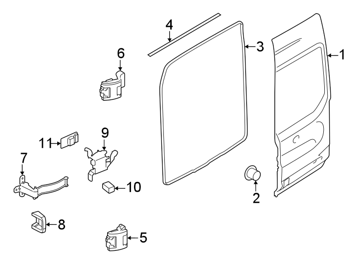 Diagram Back door. Door & components. for your 2000 Ford F-150   