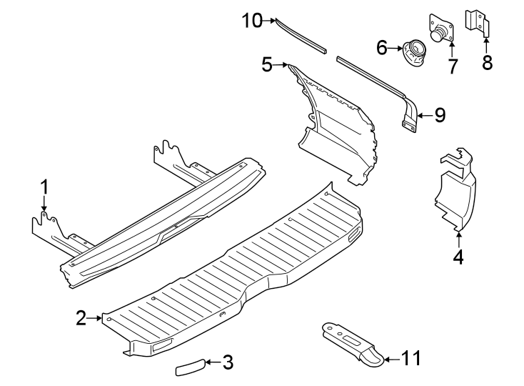 Diagram Rear bumper. Bumper & components. for your 2016 Ford Transit Connect 2.5L Duratec CNG A/T XL Mini Cargo Van 