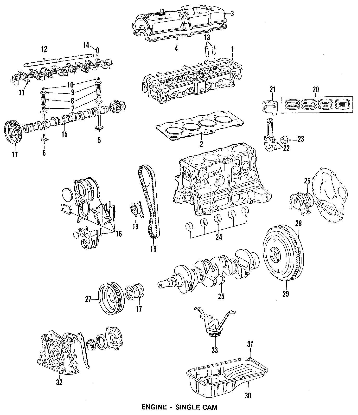 CAMSHAFT & TIMING. CRANKSHAFT & BEARINGS. CYLINDER HEAD & VALVES. LUBRICATION. MOUNTS. PISTONS. RINGS & BEARINGS. Diagram