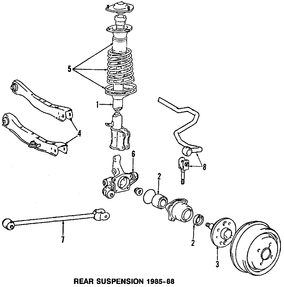 Diagram REAR SUSPENSION. STABILIZER BAR. SUSPENSION COMPONENTS. for your 2002 GMC Sierra 2500 HD 6.0L Vortec V8 M/T RWD SL Standard Cab Pickup Fleetside 