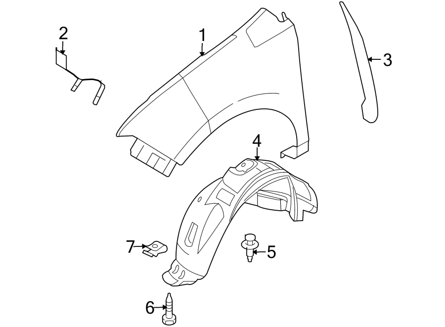 Diagram FENDER & COMPONENTS. for your 2016 Lincoln MKZ Base Sedan  