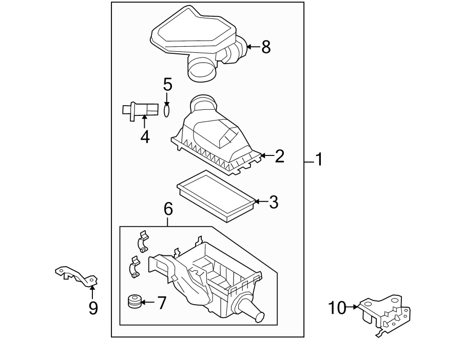 Diagram AIR INTAKE. for your 2020 Ford Edge   