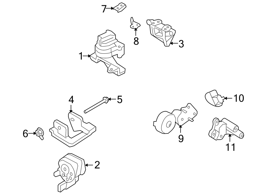 Diagram ENGINE & TRANS MOUNTING. for your 2016 Lincoln MKZ   