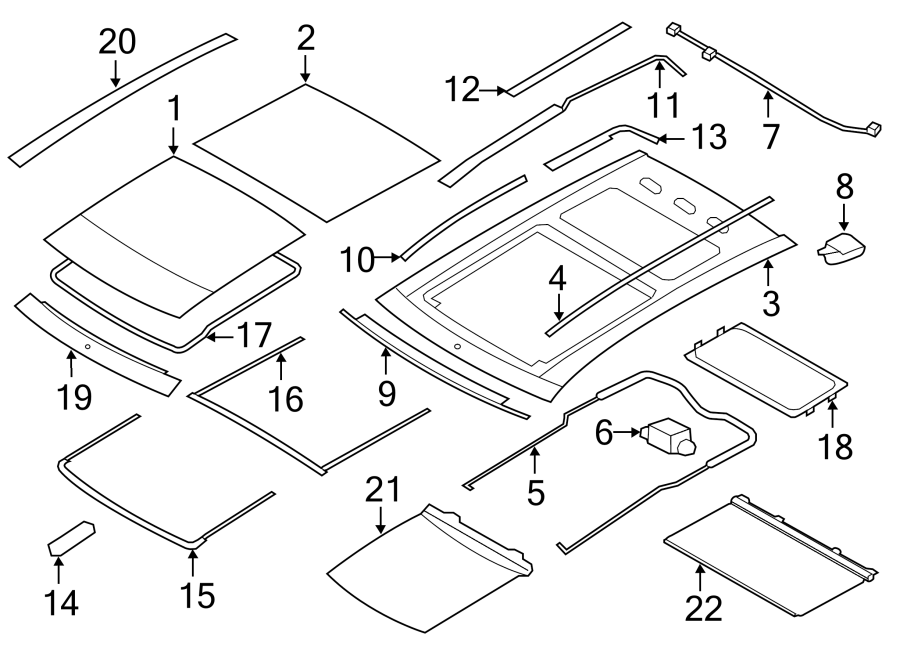 Diagram SUNROOF. for your 2002 Ford F-150   