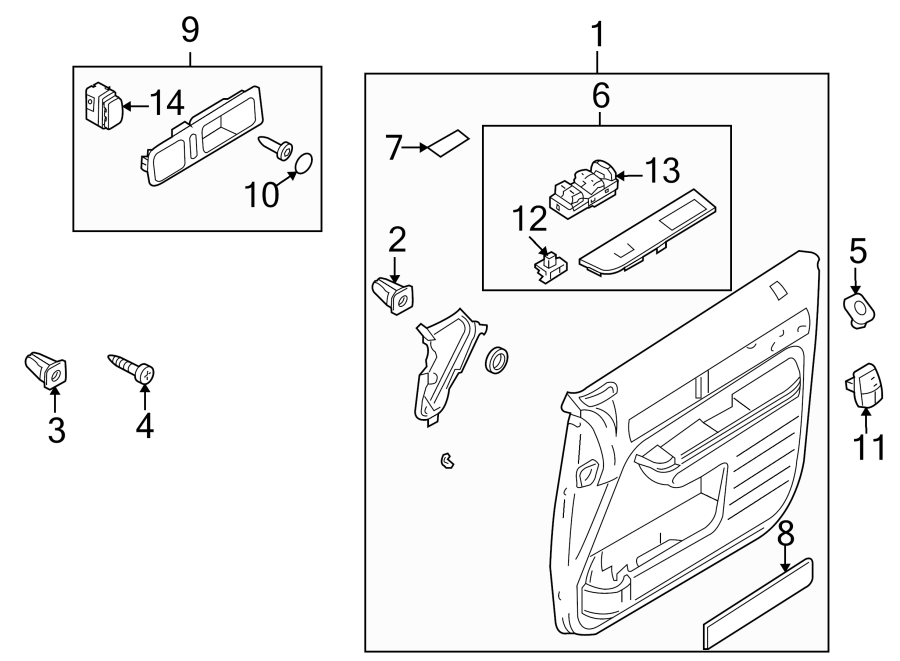 Diagram FRONT DOOR. INTERIOR TRIM. for your 2016 Ford F-150 2.7L EcoBoost V6 A/T 4WD XL Standard Cab Pickup Fleetside 