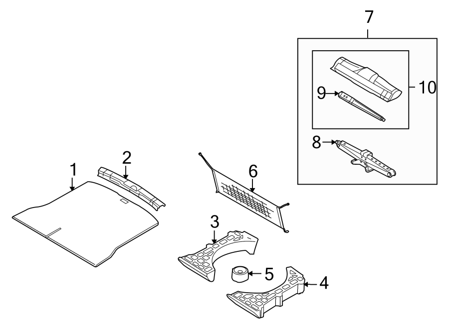 Diagram REAR BODY & FLOOR. INTERIOR TRIM. for your 2003 Ford F-150 5.4L Triton V8 CNG A/T 4WD XLT Crew Cab Pickup Stepside 