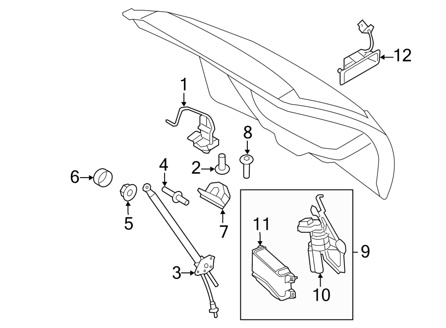 Diagram LIFT GATE. LOCK & HARDWARE. for your 2021 Ford Explorer   