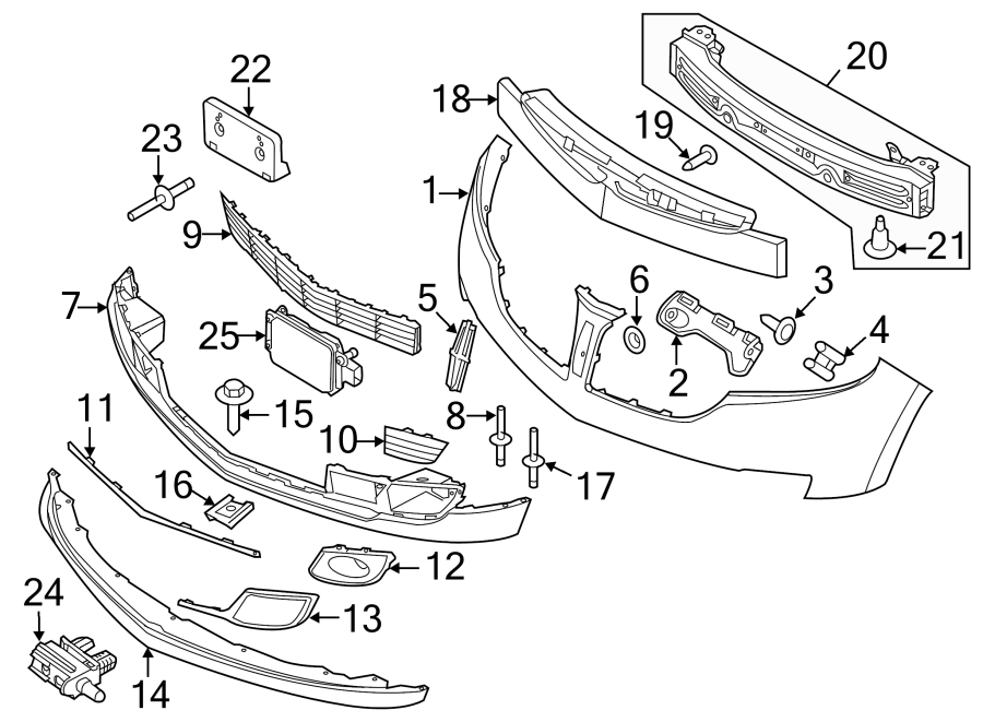 Diagram FRONT BUMPER. BUMPER & COMPONENTS. for your 2004 Ford F-150 5.4L Triton V8 A/T RWD XLT Standard Cab Pickup Fleetside 