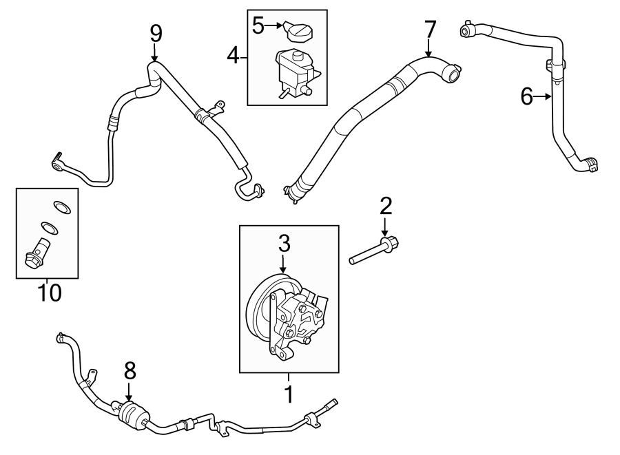 Diagram STEERING GEAR & LINKAGE. PUMP & HOSES. for your 2009 Lincoln MKZ   