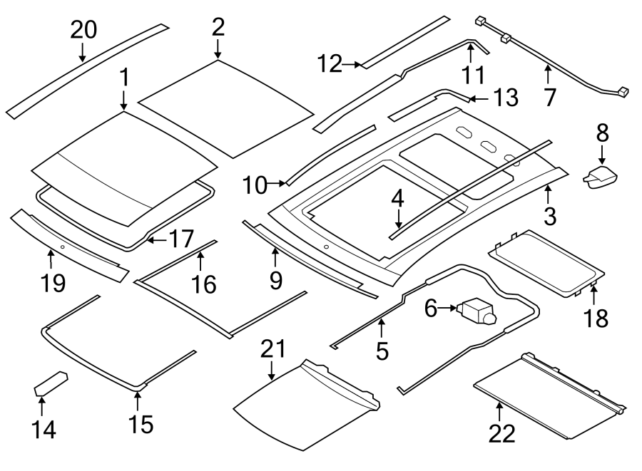 Diagram SUNROOF. for your 1998 Ford F-150   