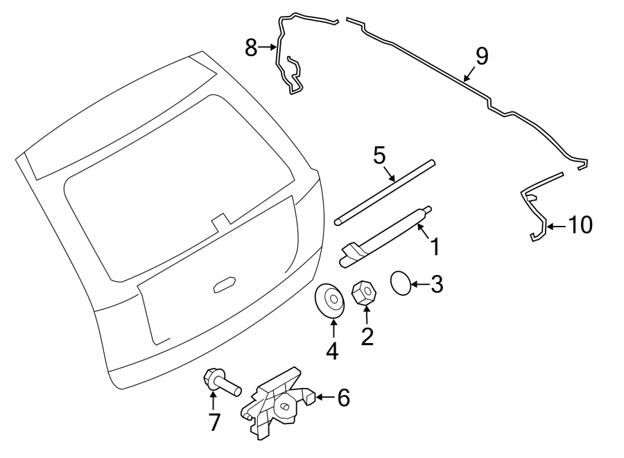 Diagram LIFT GATE. WIPER & WASHER COMPONENTS. for your 2019 Ford Edge   