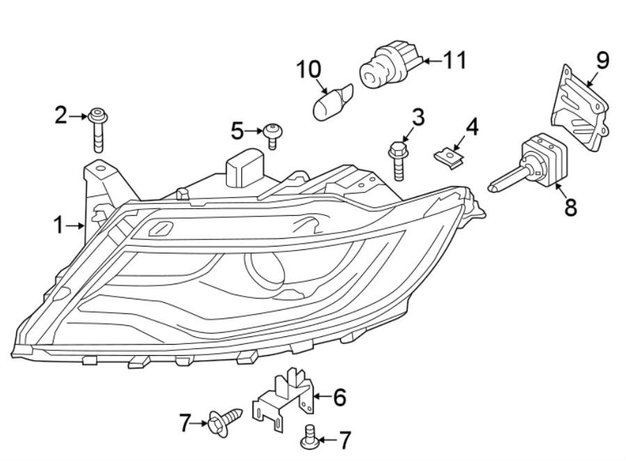 Diagram FRONT LAMPS. HEADLAMP COMPONENTS. for your 2014 Ford Police Interceptor Utility   